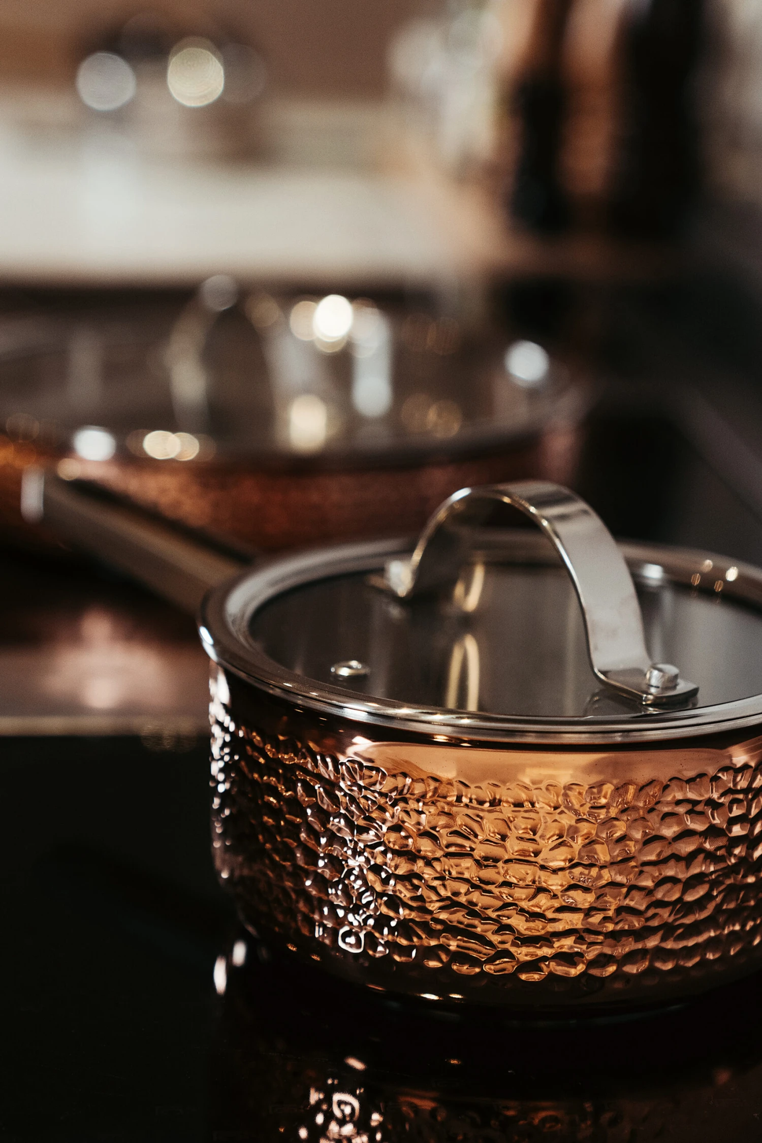 Mjölner Topf Mit Stiel Aus Gehämmertem Kupfer Mit Deckel – Bild 5