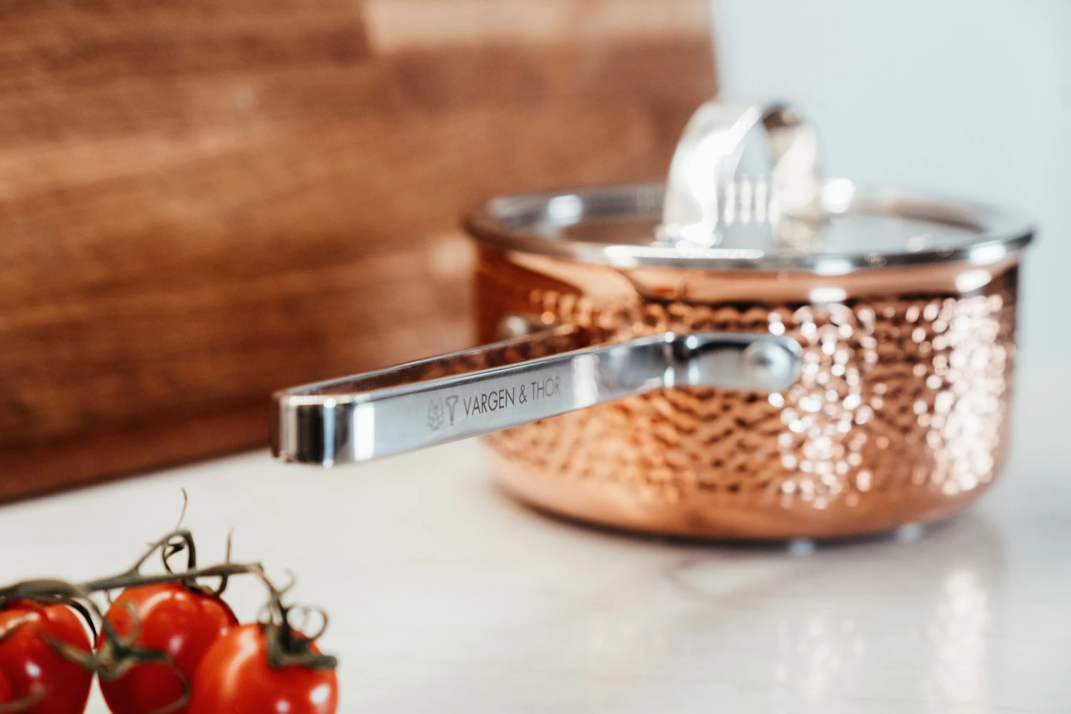 Mjölner Topf Mit Stiel Aus Gehämmertem Kupfer Mit Deckel – Bild 7