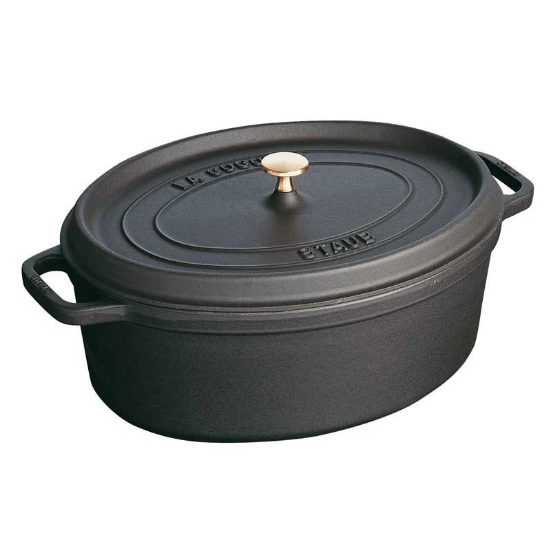 Staub Oval Kochtopf Aus Gusseisen 5,5 L, Schwarz