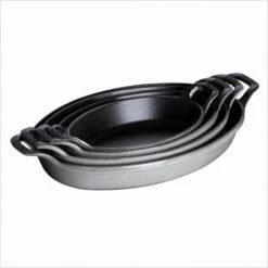 Staub Ovale Form Aus Gusseisen 21 Cm, Grau